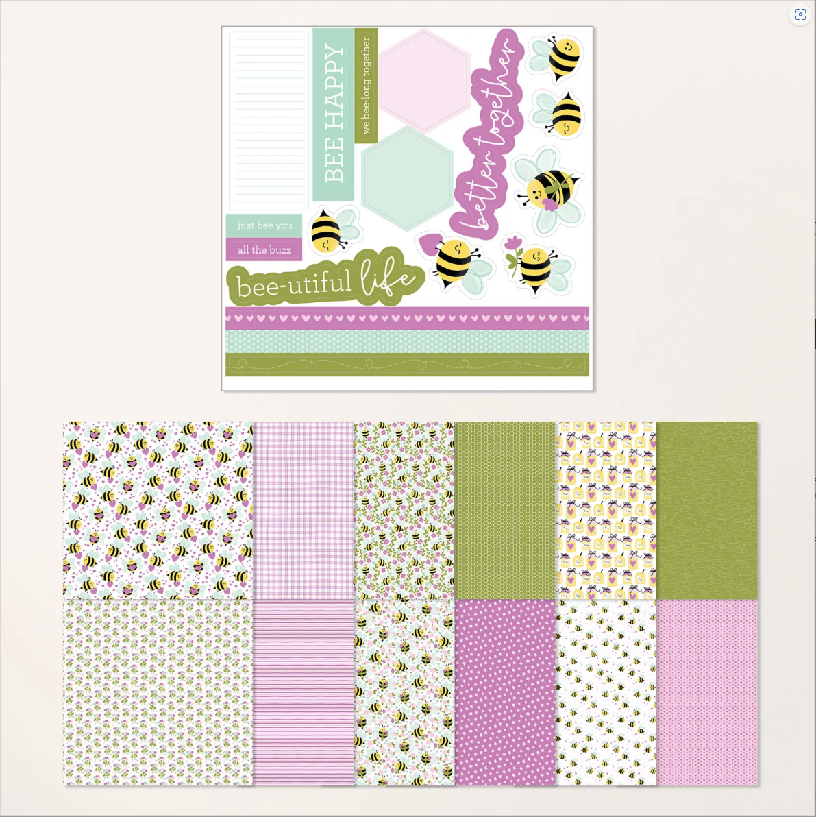 Cute as Can Bee 12? x 12? DSP & Sticker Sheet