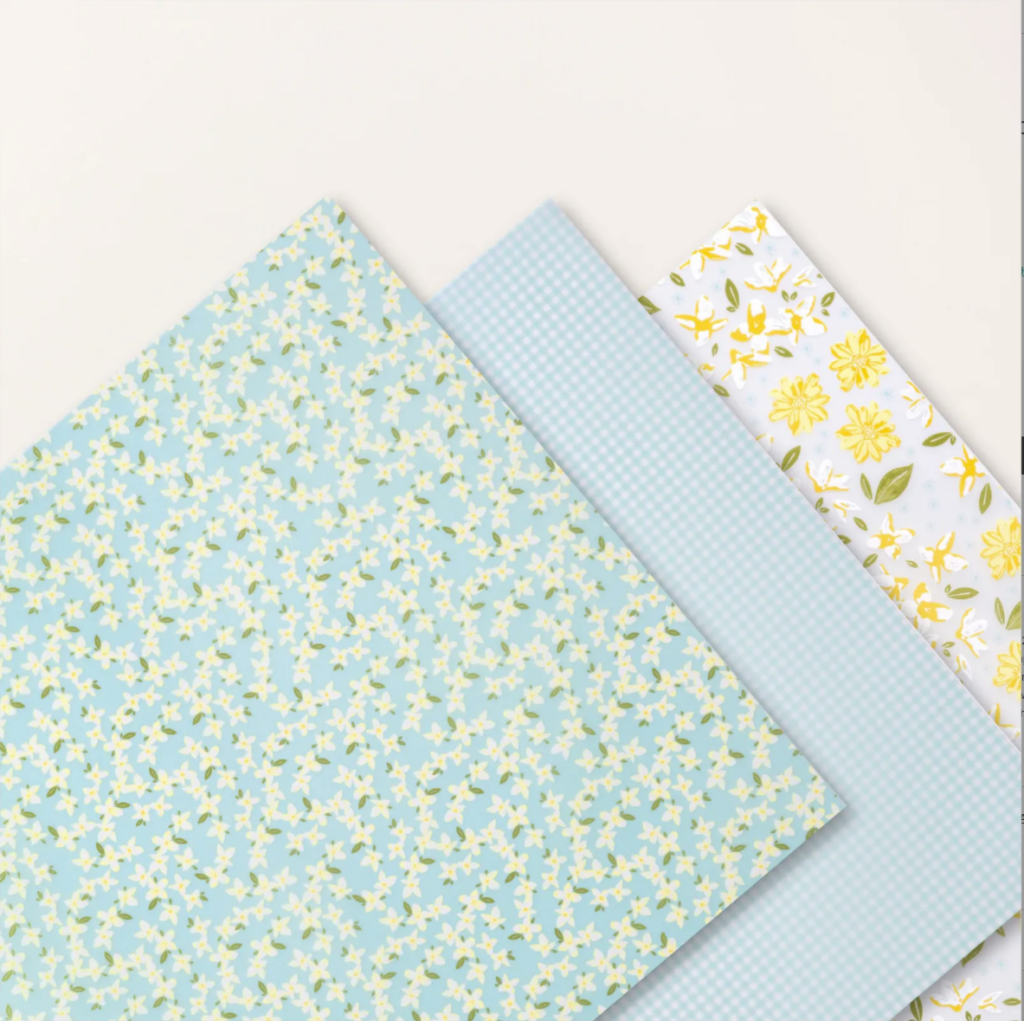 FLORAL & GINGHAM VELLUM 12 X 12 SPECIALTY DESIGNER SERIES PAPER