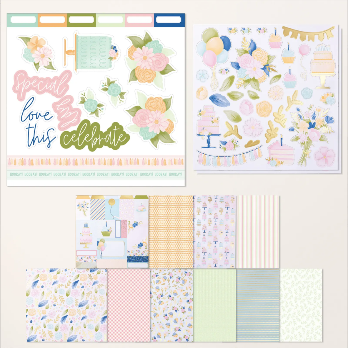 WILDFLOWER BIRTHDAY SPECIALTY DESIGNER SERIES PAPER & STICKER SHEET